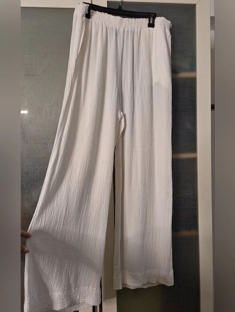 Large White Cotton Gauze Pants - Picture 3 of 12